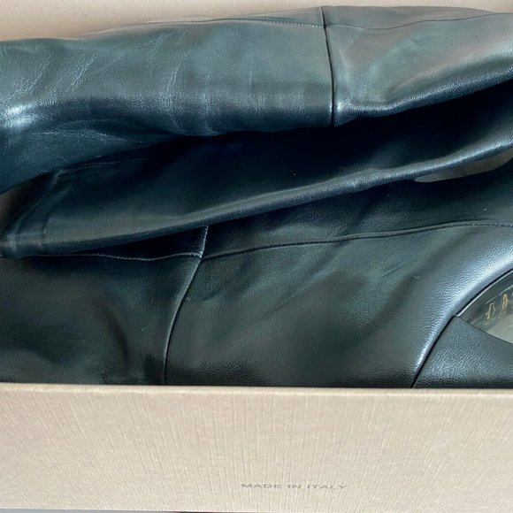 20% OFF BIANCA DI Black Leather Italy OTK High Heel Boots 40 EU - Picture 2 of 5